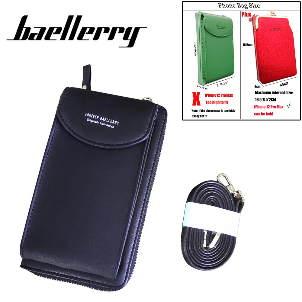 Baellerry, bolso bonito de para mujer, cartera para teléfono móvil, tarjeta grande, bolso de mano, Clutch, bandolera, correas de hombro, puede grabar el nombre