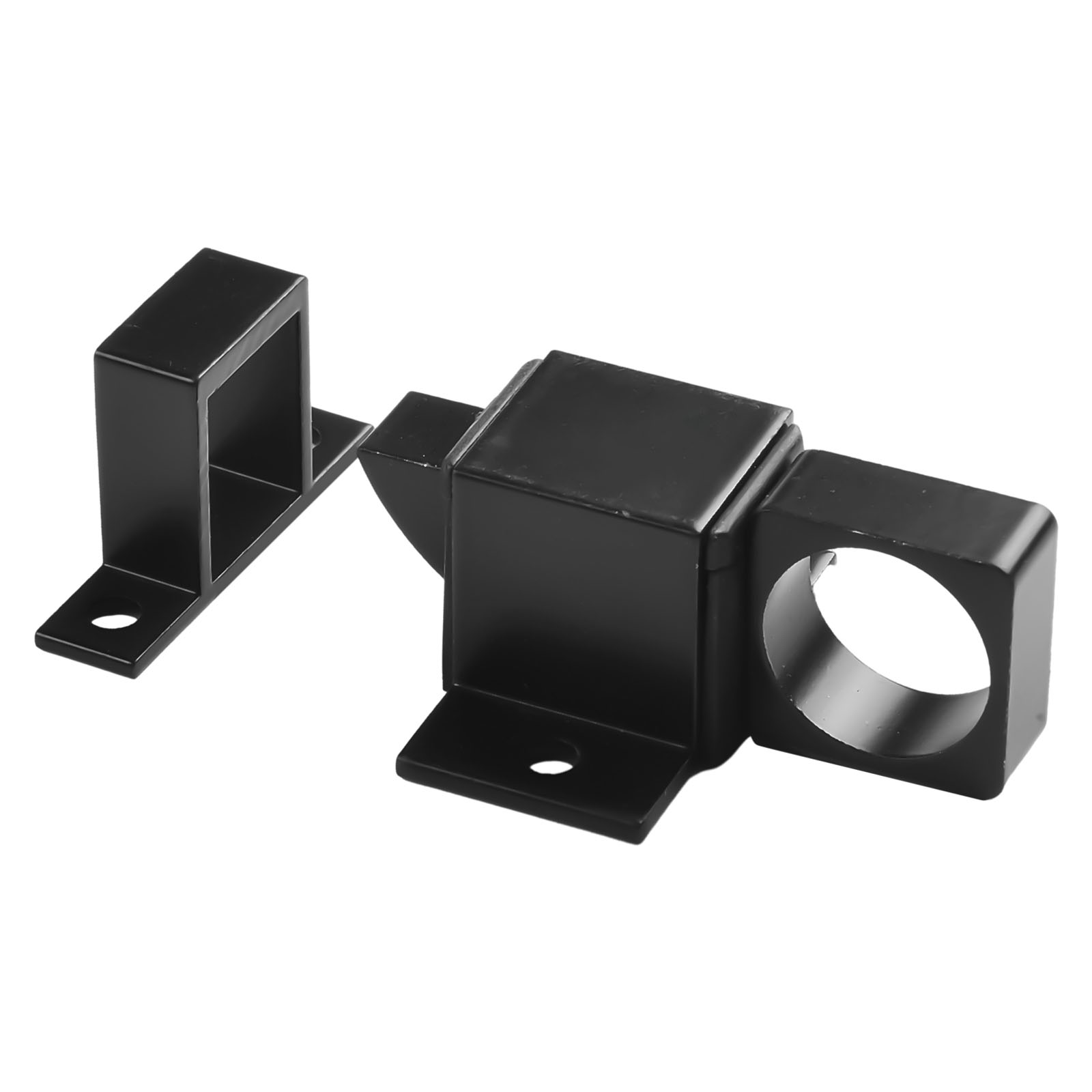 Pestillo de puerta de cierre automático, pestillo de aleación de aluminio, anillo de tracción, perno de puerta de rebote de resorte para pestillo de seguridad de puerta de ventana: Negro