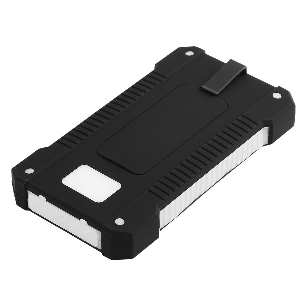 Portable Dual USB Compact Waterproof Powerful LED Light Solar Power Bank External Battery Charger With Hook For Mobile Phones