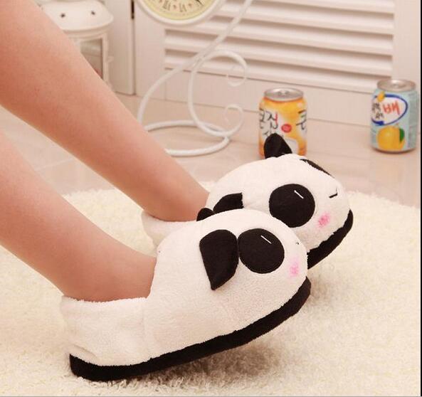 panda kapcie pełne pięty pluszowe domowe kapcie z bawełny prezenty dla par zimowe kapcie z bawełny klapki piękny pantofel antypoślizgowe 36-43