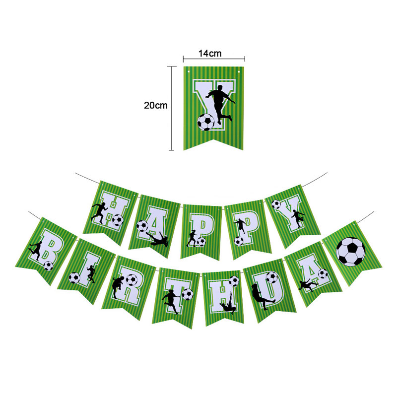 Football Theme Birthday Party Bunting Happy Birthday Banner Scene Decoration Garland