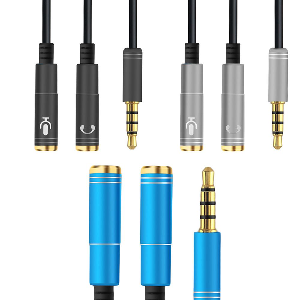 3.5mm Stereo Audio Cable Male To 2 Female Headset Mic TRRS Y Splitter Cable Adapter Mobile Phone Adapters & Converters