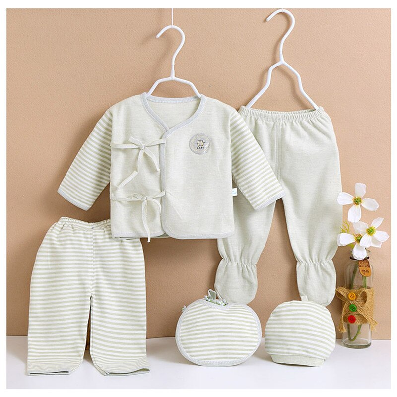 (5 unids/set) bebé recién nacido 0-6M Ropa bebé niño/niña ropa 100% de aseo y salud Kits NT043