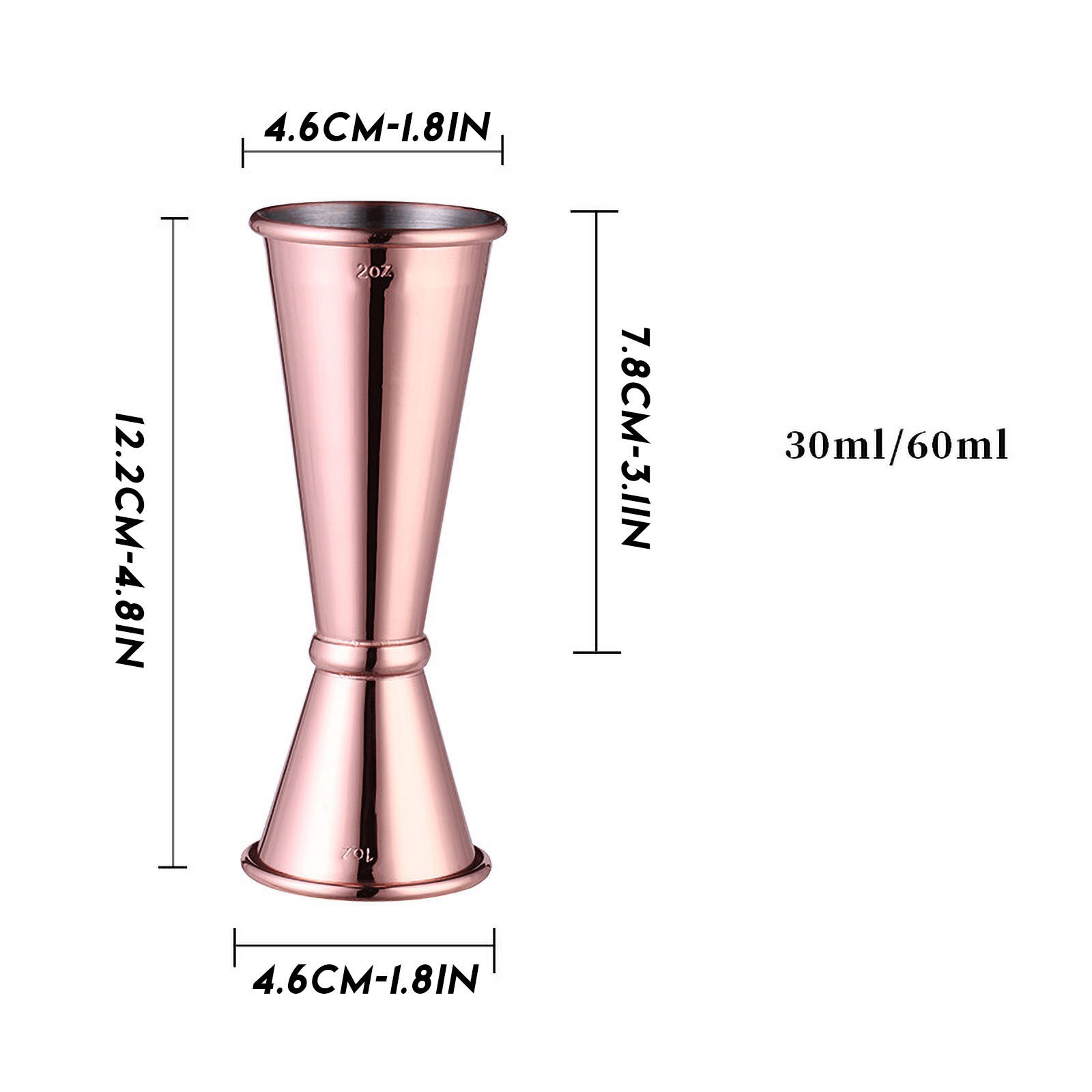 Stainless Steel Measuring Cup Double Head Measuring Tool Ounce Alcohol Whiskey Cocktail Drink Wine Shaker Home Bar Tools 30/60ml