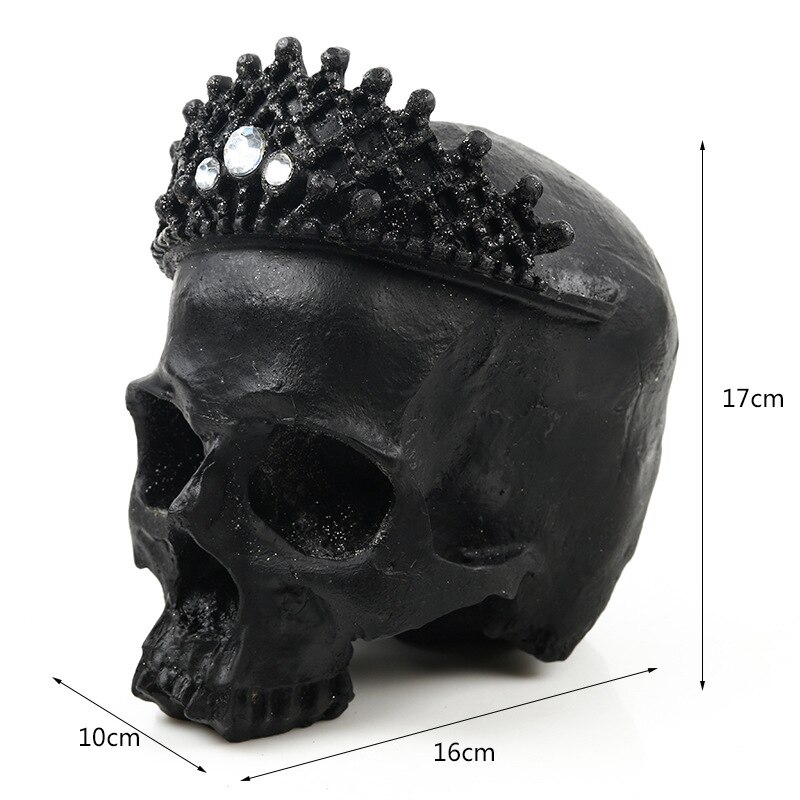 Moquerry Resin Simulation skull Crown King Human Skull Model Resin Skull Head Art Copy Home Bar Decoration Halloween