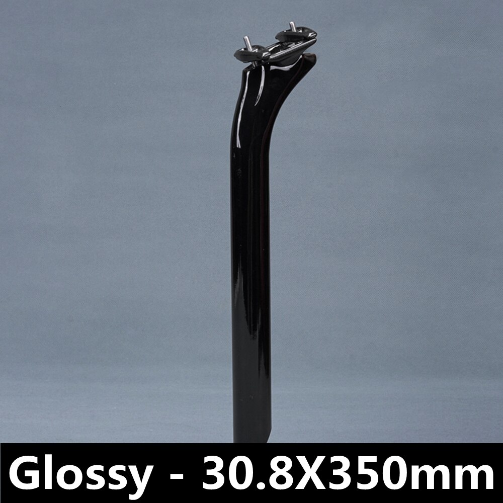 Bicycle Seatpost Offset 25mm Carbon Seat Post MTB Road Bike Seat Tube Diameter 27.2mm 30.8mm 31.6mm Black Glossy Matte: Gloss - 30.8X350