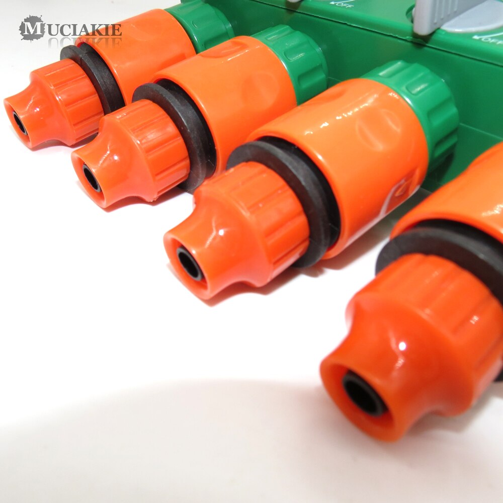 Muciakie 1 sæt 4- måder vandslange splitter med hurtigstik lukker fire grene haveslange til 4/7mm 8/11mm slange