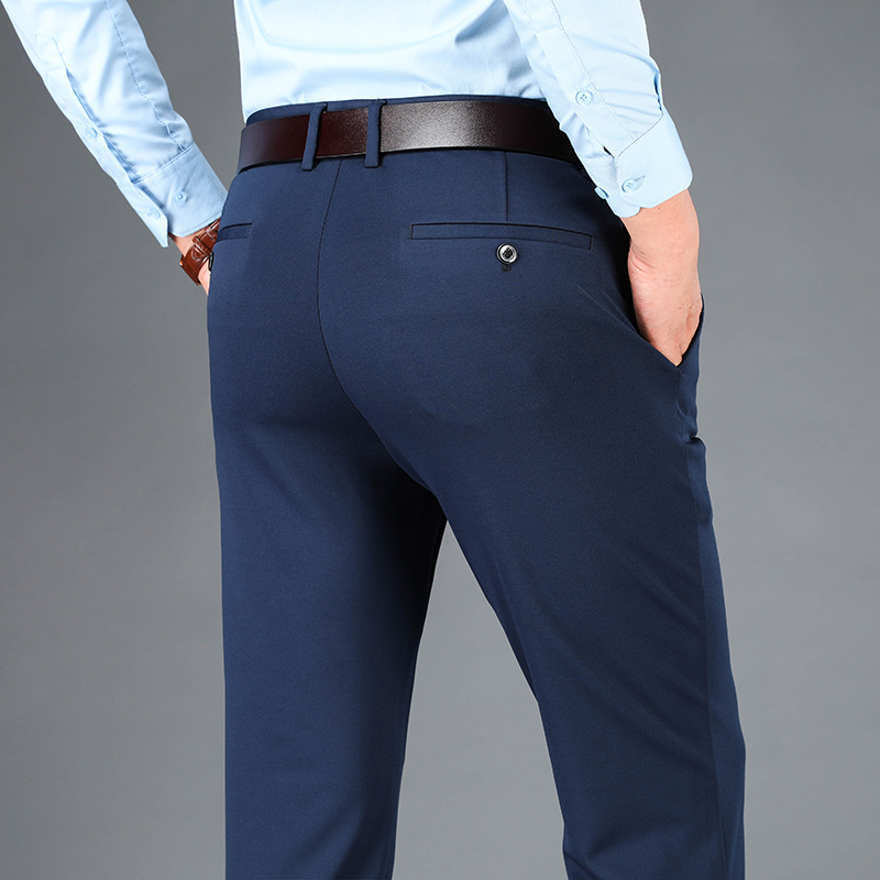 Pantalon de costume d'affaires décontracté pour hommes, pantalon de sport extensible, grande taille, ample et droit, printemps-automne