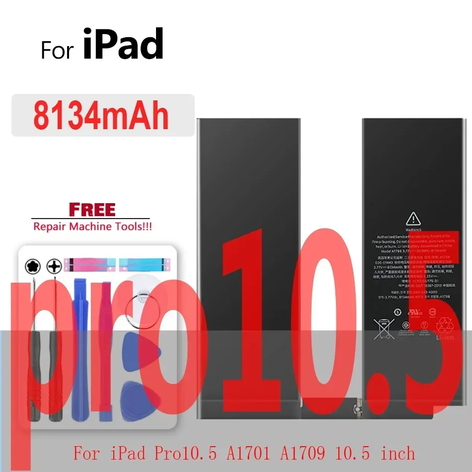 Tablet-Akku für iPad 5 Air 1 A1474 A1475 A1893 für iPad 6 Air 2 A1566 A1567 Mini 1 2 3 4 5 Pro 9,7 10,5 12,9 2. 3. Batterie: Lila
