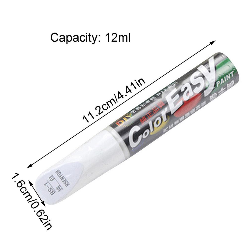 12ML Car Scratch Repair Pen 4 Colors Automotive Paint Color Matching Brush For Automotive Rims Fill Paint Pen: WHITE