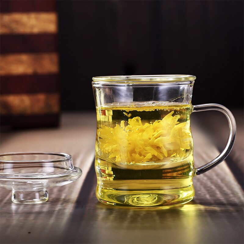 Freies drei teiliges einstellen für eine tasse, wärme reisistant glas gongfu sieb Filter Tee tassen