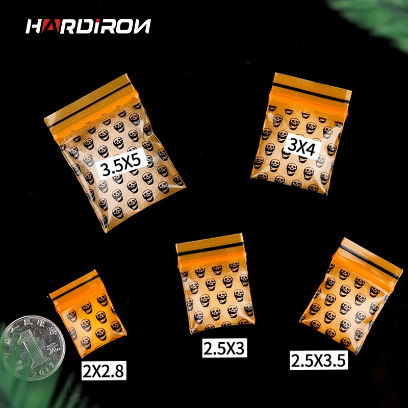 Rits Zak Kleine Grimas Oranje Schedel Self Sealing Zip Lock Tassen Sieraden Mini Zakjes Plastic Verpakking Zakken