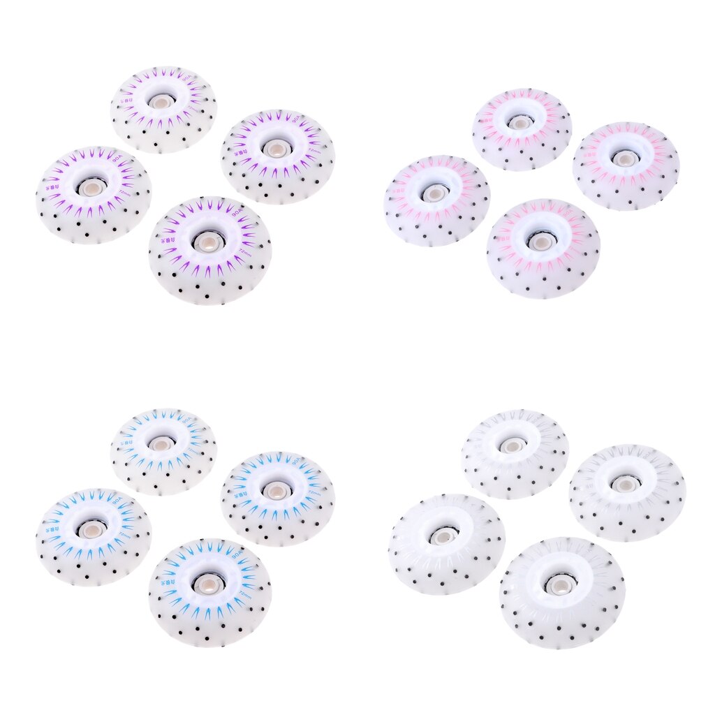 4 pièces multicolore patins à roulettes roues léger remplacement accessoire de patinage résistant à l'usure rouleau clignotant