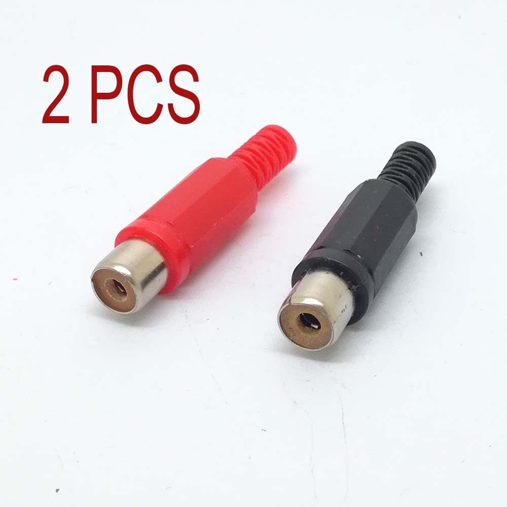 lot of Phono RCA av Female Socket Solder Termination adapter black and red