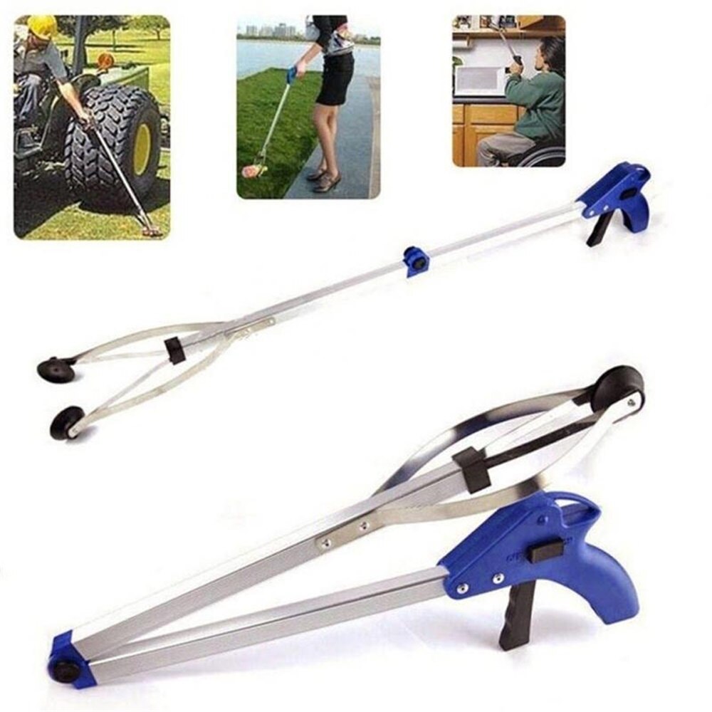 1pcs 80cm Foldable Trash Picker Extra Long Grabber Reacher Reaching Assist Tool Litter Pick Up Garden Picker