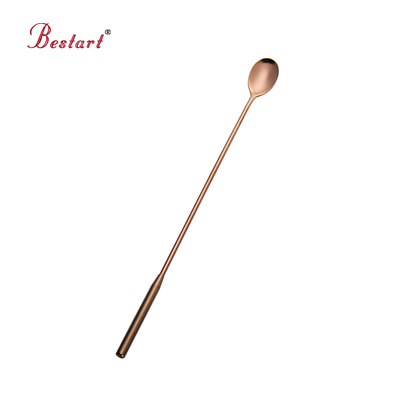 1 stk/sett kjøkken spisestue bar vintage stil visper skjeer gull cocktail 304 rustfritt stål 12 tommer blande cocktail shaker skjeer: Rose gull
