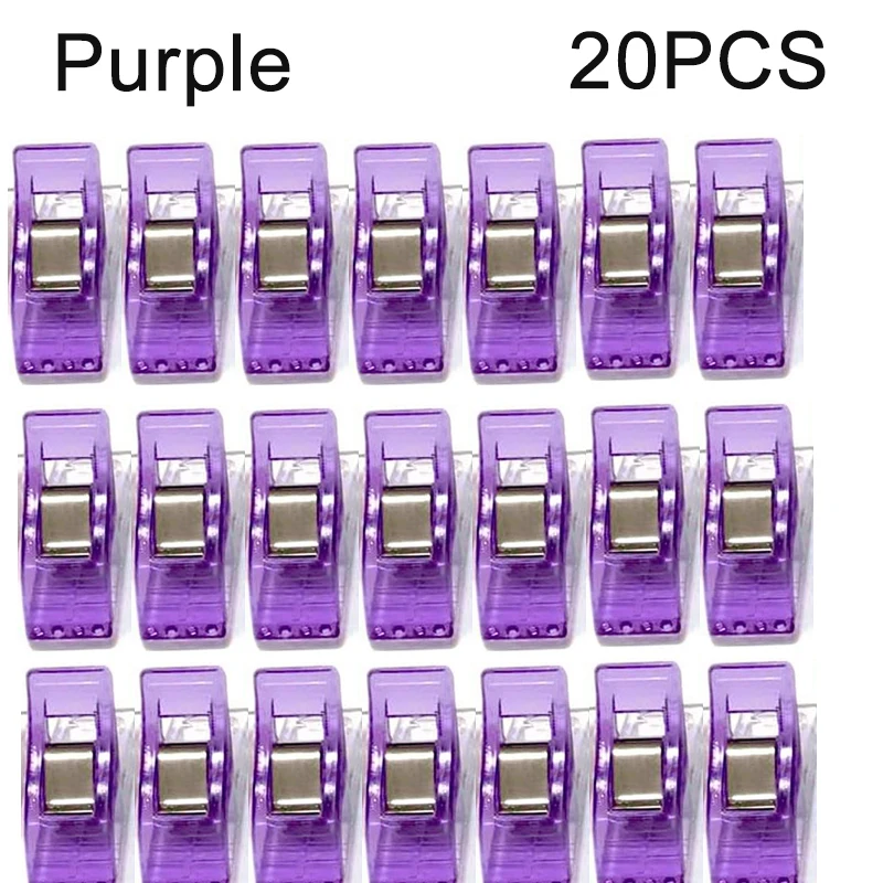 50PCS Multipurpose Sewing Colorful Plastic Craft Crocheting Knitting Safety Assorted Color Binding Clips Paper: Multi-Colored