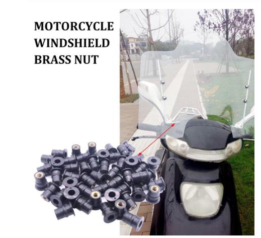 30PCS 50PCS Motorcycle Fairing Screw M5 M6 Dome Well Screws Nuts With Rubber Windscreen Windshield Screws Well Nut Universal