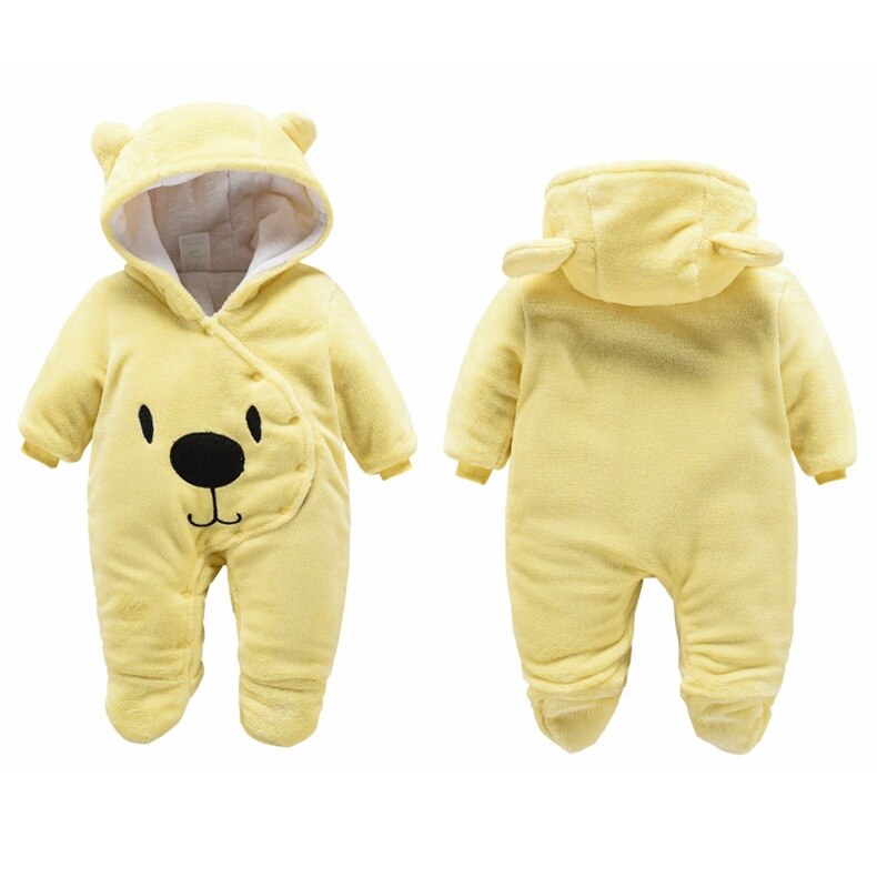 Newborn Winter Bear Jumpsuit Baby Clothing Girl Cartoon Clothes Boy Clothes Thickened Baby Jumpsuit