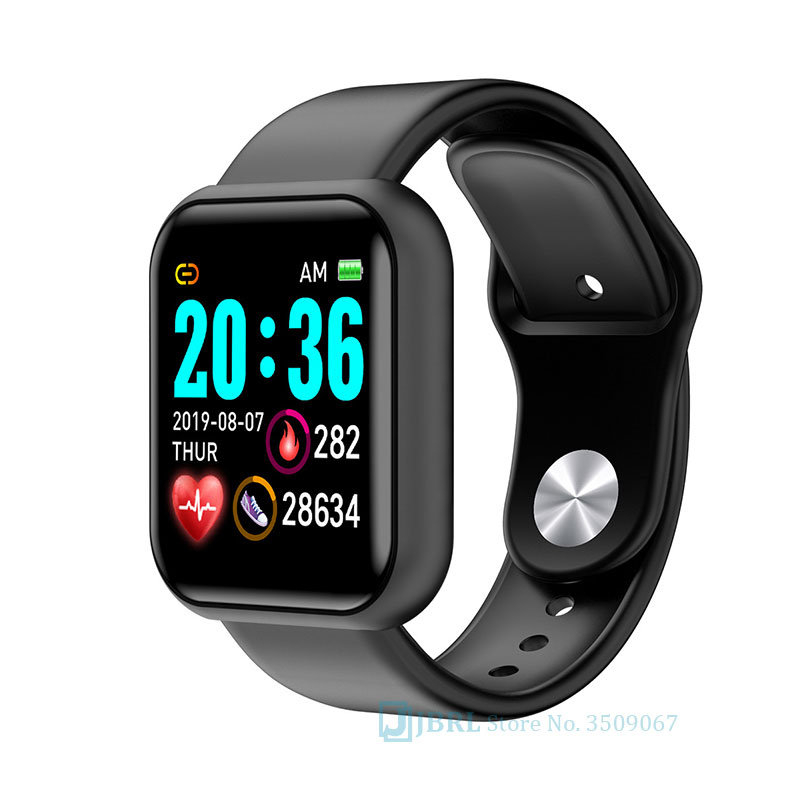 Nouvelle montre intelligente femmes hommes martwatch pour Android IOS électronique horloge intelligente Wach Fitness Tracker haut carré montre intelligente: Y68 black