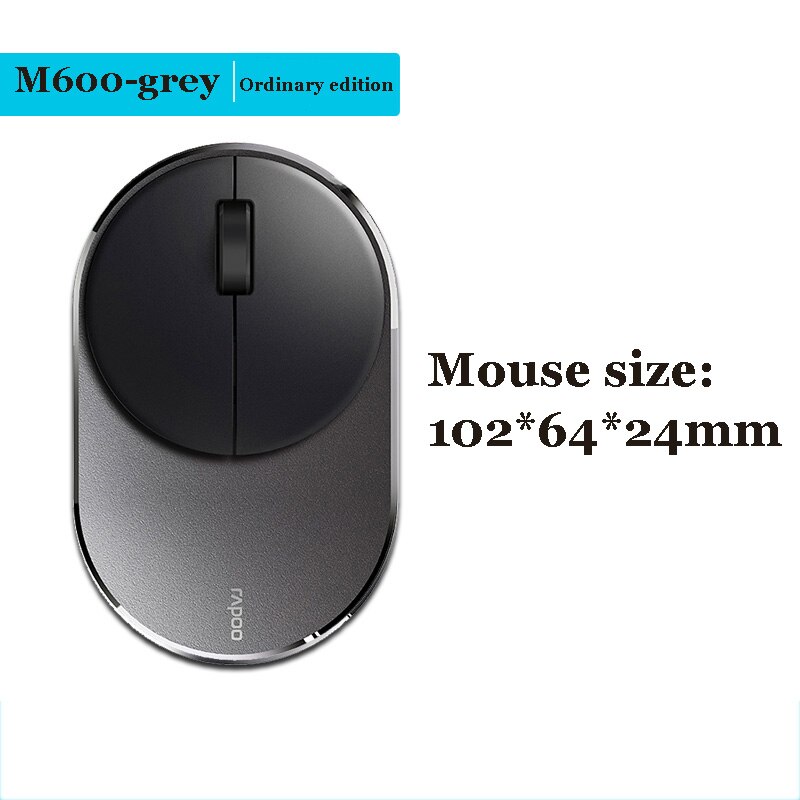Rapoo M600G/M600G Mini Multi-mode Draadloze Muis Ondersteunt Bluetooth 3.0/4.0 En 2.4G Voor Windows xp/Visa/7/8/10 Of Later, macos: Gray
