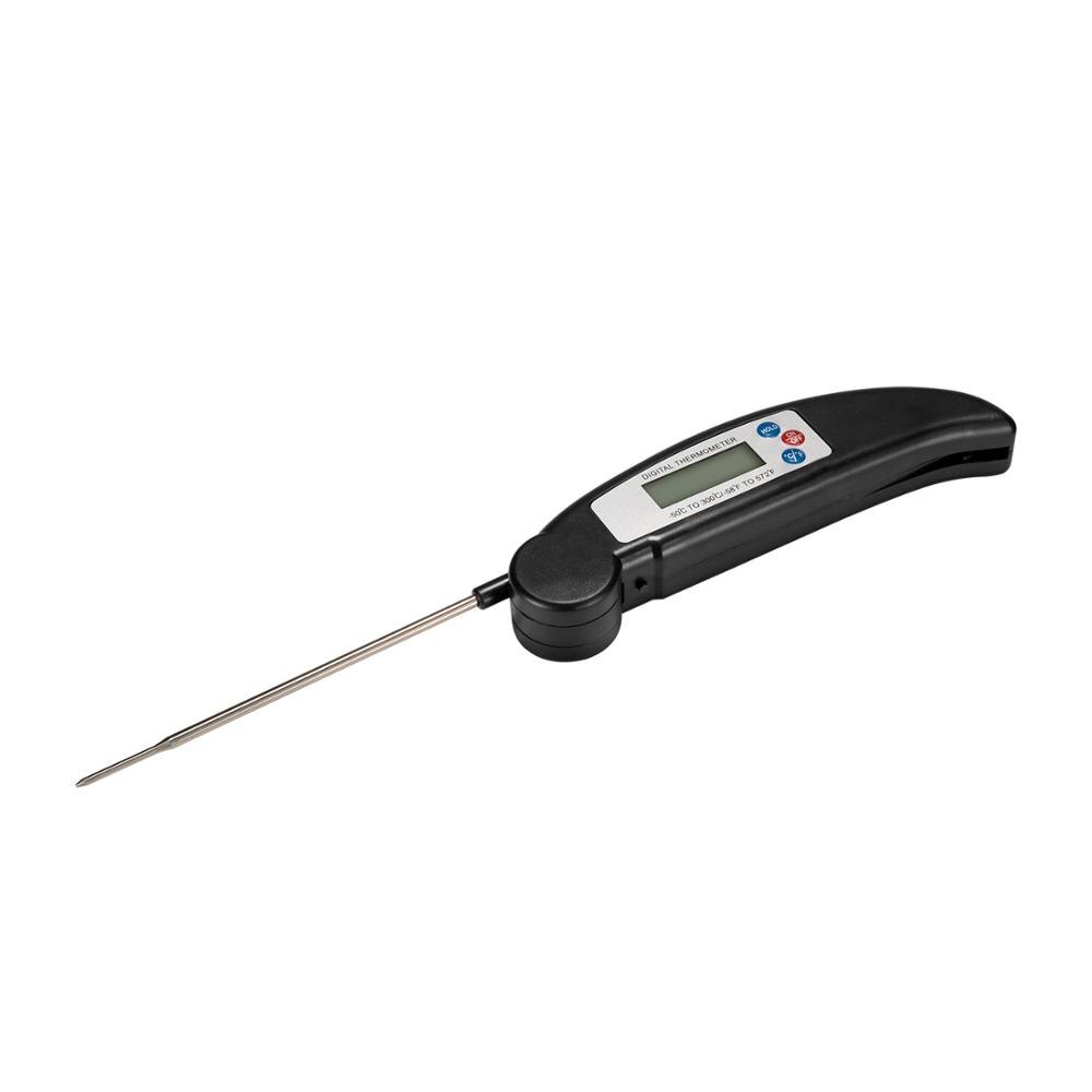 Moseko bbq thermometer vlees opvouwbare digitale oven voedsel keukenthermometer melksonde water olie vloeistof kookgerei: Zwart