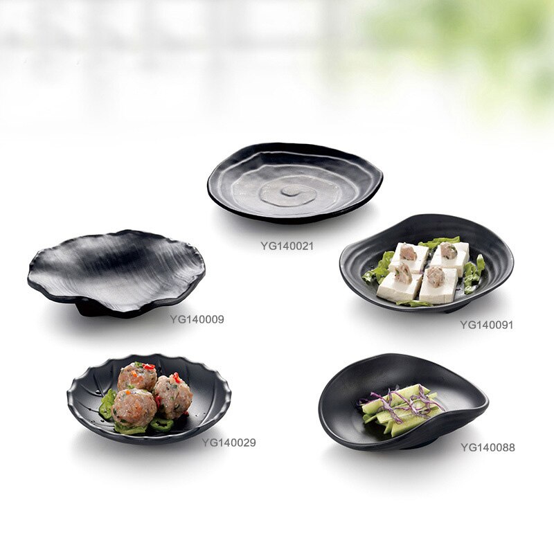 A5 mélamine vaisselle assiette à dîner assiette Larregular plat à soupe avec bouche mélamine porcelaine Imitation vaisselle assiette à rôtir