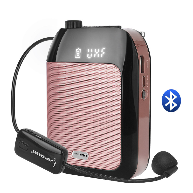 Amplificateur vocal sans fil Bluetooth UHF, Portable, pour enseignement, conférence, Guide touristique, , Microphone mégaphone u-disk: E