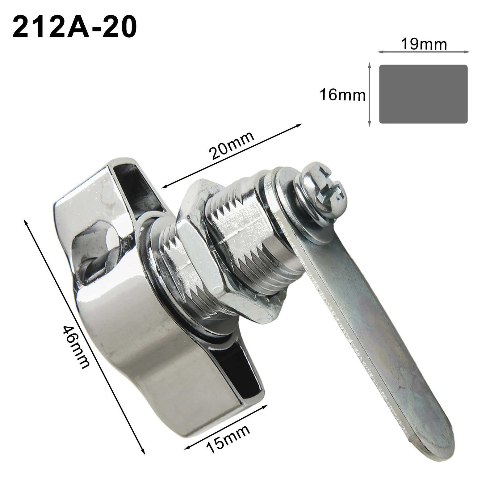 Cerradura de leva para armario, candado para puerta de armario, aleación de Zinc sin llave, buzón, cerradura para puerta de armario, herrajes para muebles, 16/20/25/30mm: Blanco y negro