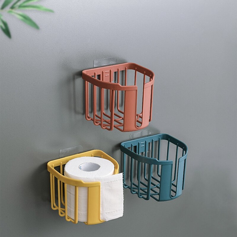 Wc Non-marking Muur Gemonteerde Papierlade Roll Papier Houder Badkamer Tissue Opslag Multifunctionele Afvoer Muur rack