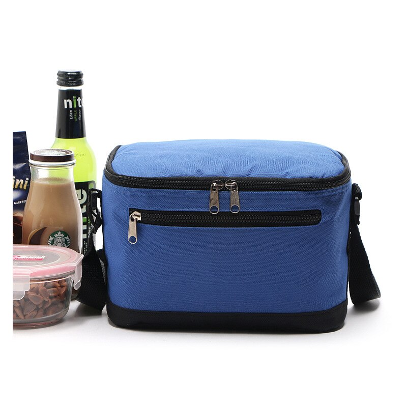 GUMST Reizen Patchwork Nylon lunchbox Thermische vrouwen Mooie Isolatie Koeltassen Kinderen Praktische Kleine Draagbare Koeltassen: blue