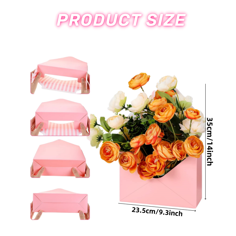 2/4 pièces enveloppe fleur emballage boîte fleuriste arrangement floral décoration de la maison fête des mères boîte anniversaire mariage Gradatio