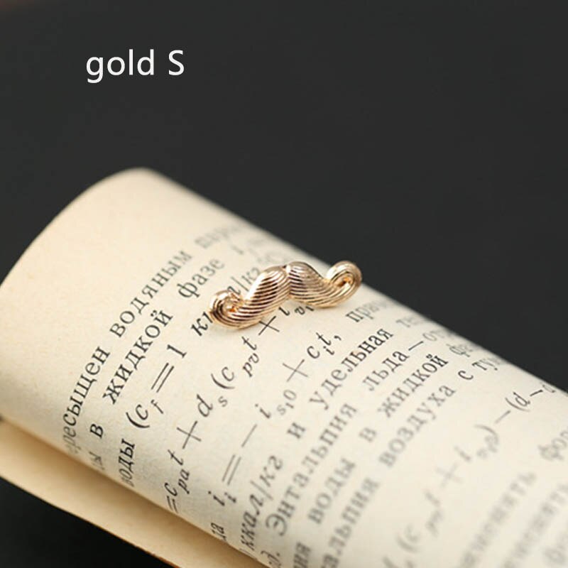 Fashionable Polish mustache brooch men's ladies shirt clothes lapel pin button badge wedding dress lapel pin: gold S