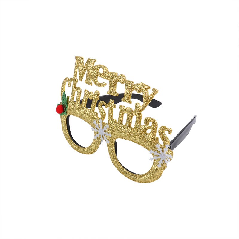 God jul glasögon ram photobooth rekvisita xmas träd glasögon kostym vuxna barn år festival dekor natal: Stil f