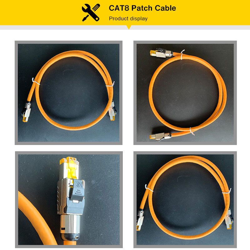 Zoerax Cat8 Ethernet Patch Kabel S/Ftp 22AWG Dubbele Afgeschermde Solid Cable | 2000Mhz 2Ghz 40Gbps | 5th-Gen Ethernet Lan Netwerk