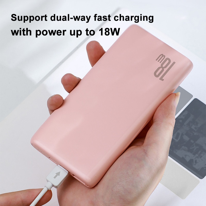 Baseus 18W Power Bank 10000Mah Quick Charge 3.0 Draagbare Externe Telefoon Oplader Met Pd Twee-weg Snelle opladen Powerbank