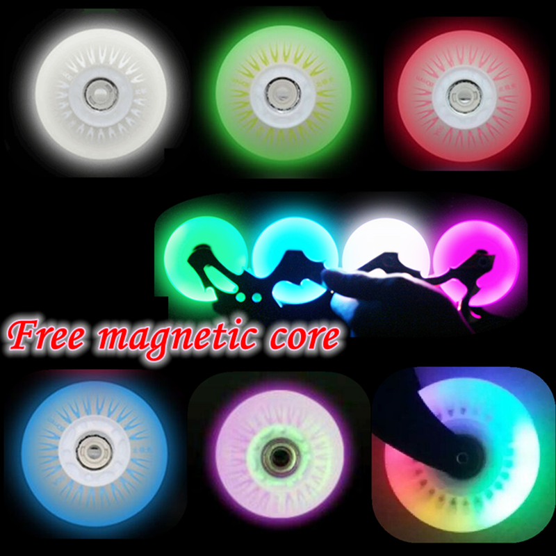 Roues De Rollers Lumineuses LED 70mm - Lot De 8 Avec Roulements - Pour Enfants Et Ados - S'Allument En Roulant