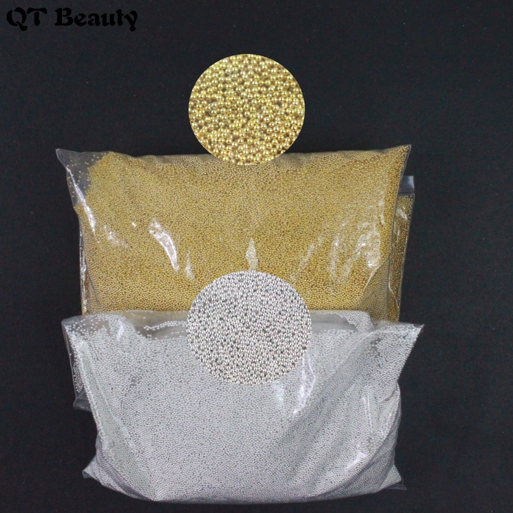 400g/ poser 100%  guld/sølv neglelak gel decals mini runde 0.6/0.8/1mm metal perle bolde kaviar gør det selv 3d negle kunst dekorations tips