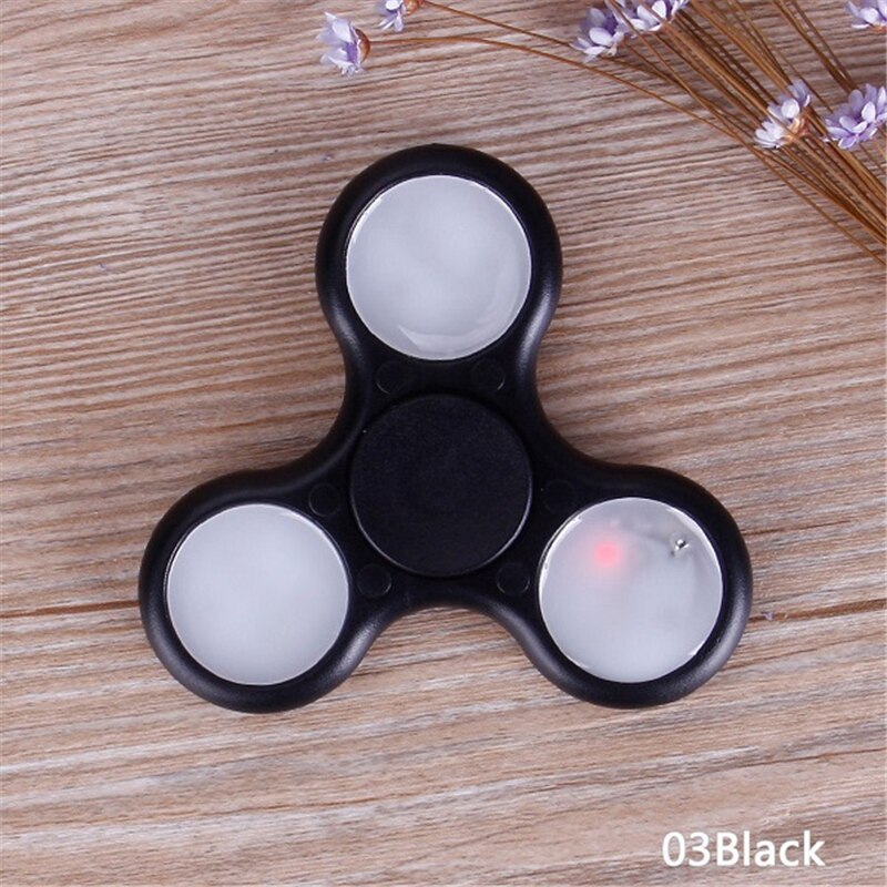 nueva luz LED Fidget Spinner dedo plástico EDC, mano Spinner para el autismo y ADHD alivio enfoque ansiedad rueda de tensión Juguetes