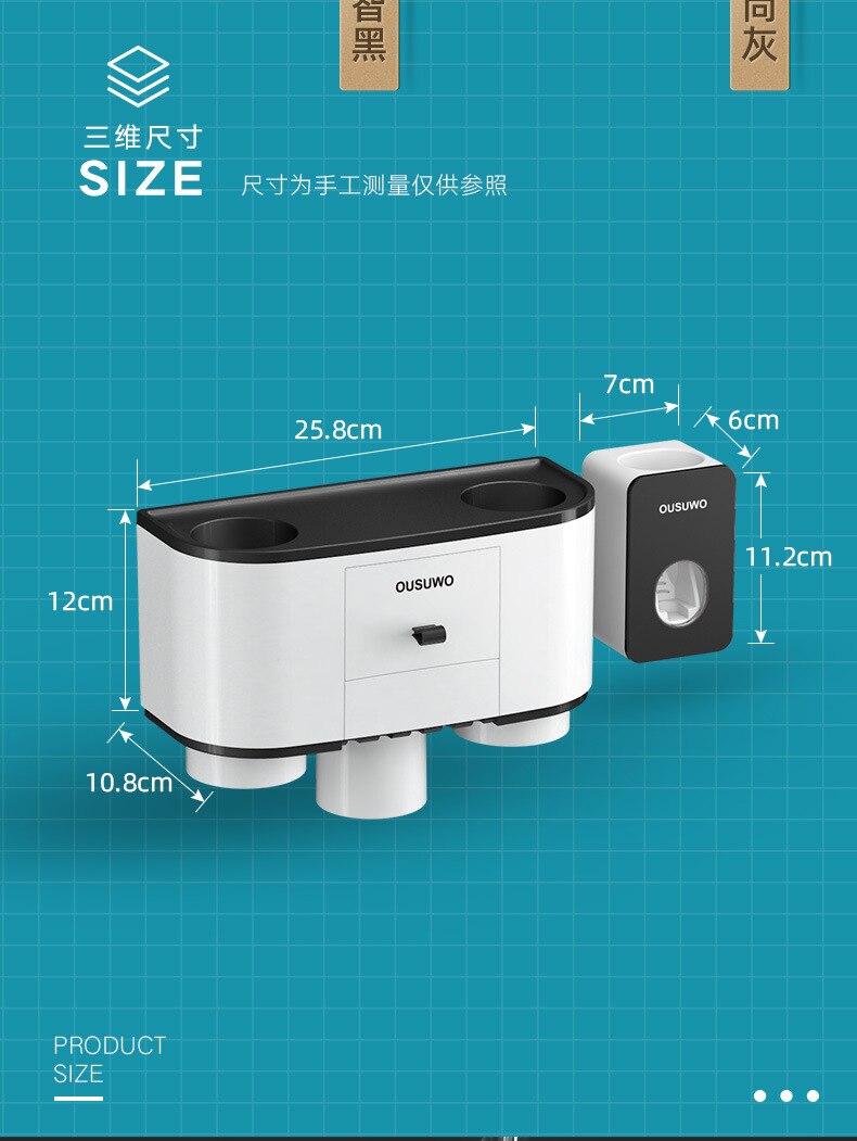 Spazzolino da denti titolare distributore Automatico di Dentifricio spremiagrumi per Il Bagno cremagliera Di Stoccaggio cremagliera di Montaggio A Parete Accessori per il Bagno impostato