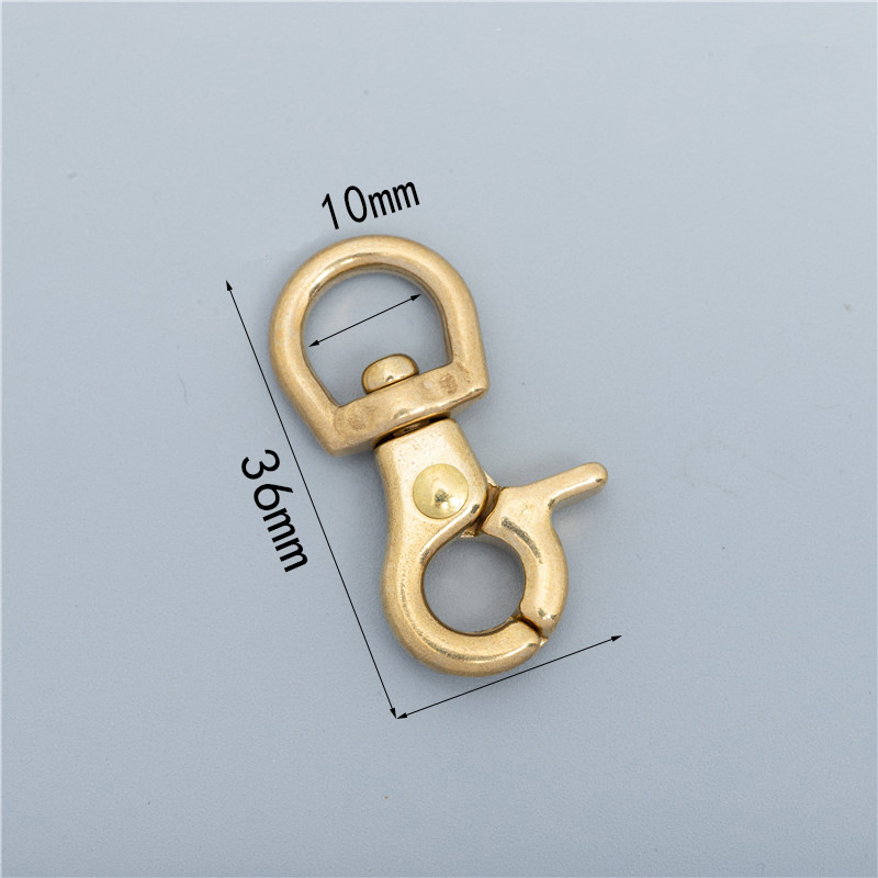 Meetee 2/5Pcs 8-25mm Solid Brass Buckle Bag Lobster Clasp Swivel Trigger Clips Dog Snap Buckles Strap Clamp Hang Hook Accessory: 2Pcs / AP489-Brass-10X36mm