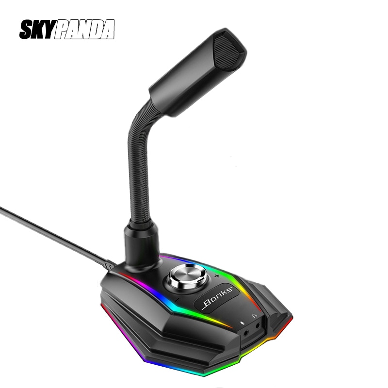 USB Microphone HD Sound Card With Speaker Headset Jack Free Drive Noise Reduction Rotate Receiver For Computer Mobile Phone