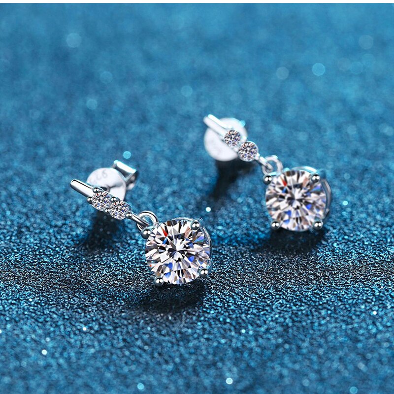 Cosya Real 1 Carat Moissanite Oorbellen Voor Vrouwen 100% 925 Sterling Zilveren Diamanten Oorbellen Bruiloft Fijne Sieraden