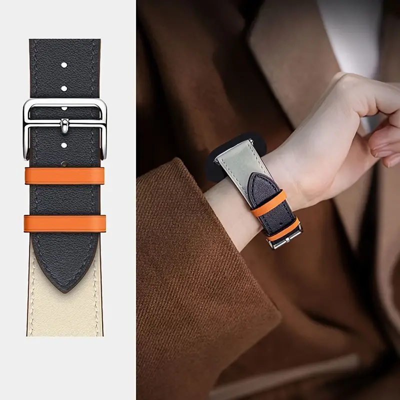 Læderrem til apple watch-rem 45mm 44mm 49mm 42mm 41mm 40mm single tour correa-armbånd iwatch-serie 9 7 8 6 5 4 se ultra