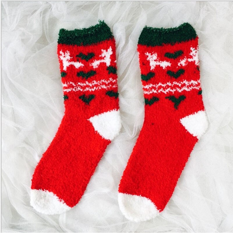 1 paar Vrouwen Sok Winter Warme kerst sokken leuke Japanse dames meisjes sokken Kerstman Herten Sokken Xmas Kerst sokken: 18