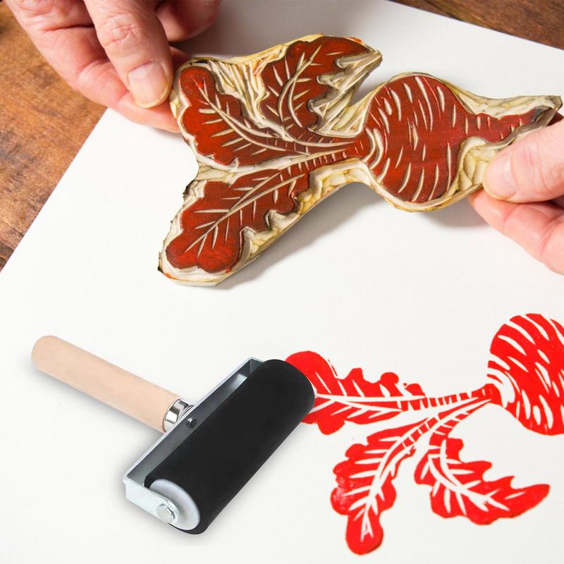 Rolo de borracha profissional brayer pintura a tinta rolo de impressão arte artesanato projetos ferramenta de carimbo de tinta rolo de pintura # W0
