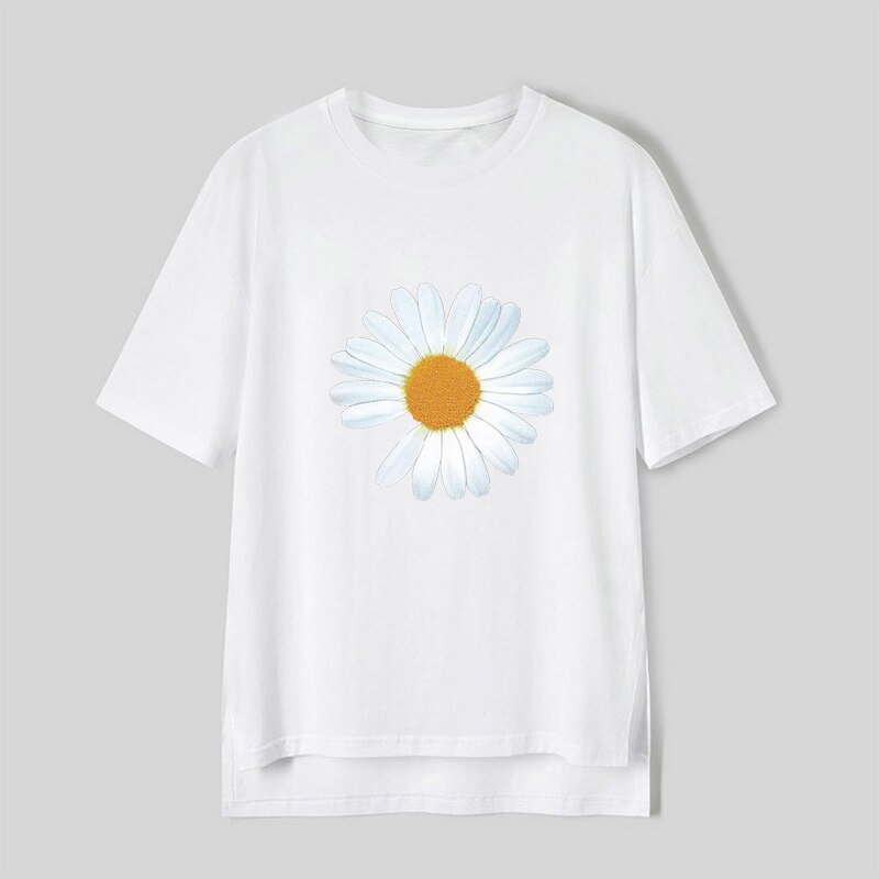 Parches de margaritas pequeñas para ropa, conjunto de transferencia de calor para camisetas, adhesivo decorativo de flores