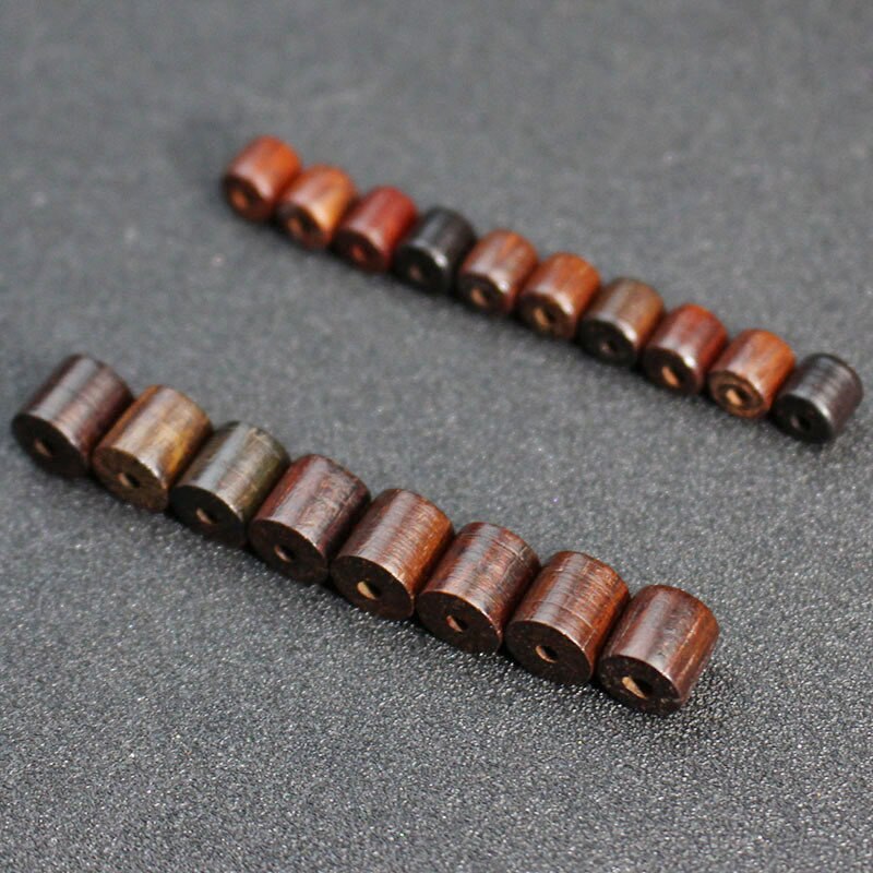 DIY 6-12mm Loose Wood Beads Buddhist Wood Sandalwood/Wenge/Rosewood Prayer Mala Cylinde Barrel Spacer Beads For Jewelry Making: Rosewood / 12X12mm 30Pcs