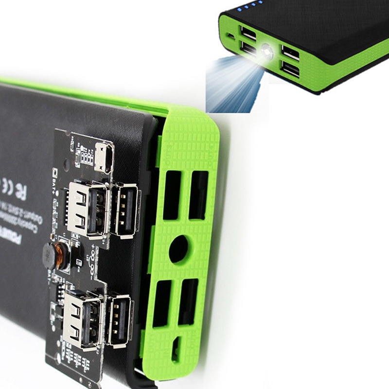 Universal 2.1A 4USB Power Bank Fall 6x18650 Batterie Ladegerät Lade Power Versorgung Gehäuse Abdeckung DIY ohne Batterie GDeals