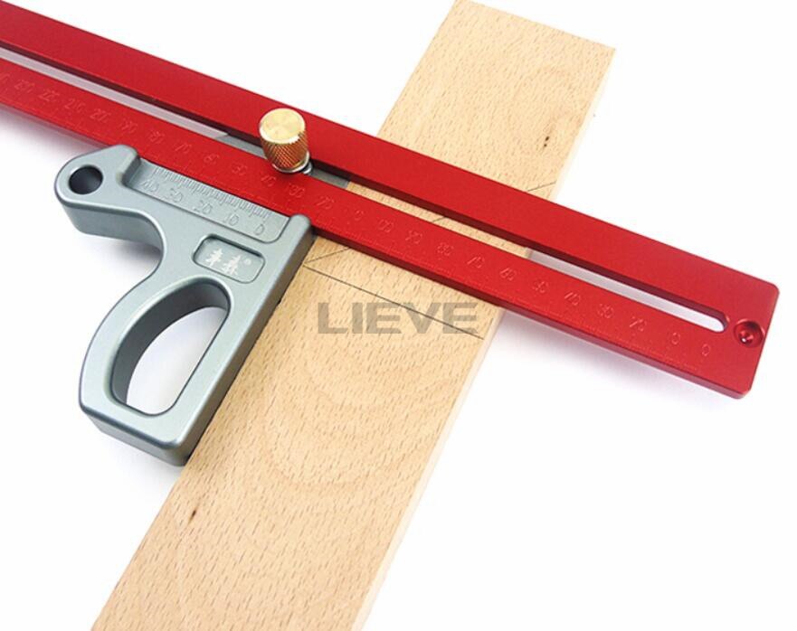 200/300/400mm 45 degree ruler Aluminum marking Ruler Height Ruler Woodworking Scriber Woodworking Scribe Gauge Measuring Tool